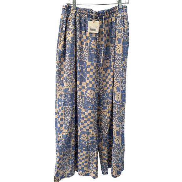 The Lullaby Club Harper Lounge Riley Blue Palazzo Pants XL NWT - Picture 1 of 9